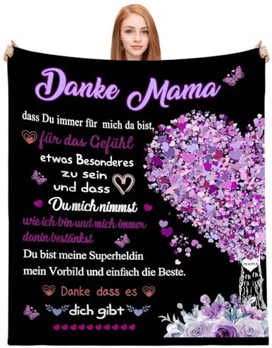 Geschenke für Mama, Geburtstagsgeschenk für Mama Decke, Geburtstag Muttertag Mutter Geschenk Kuscheldecke Flauschig, Beste Geschenkideen, Super weiche Fleedecke (Mamas Decke 1, 150X220cm)