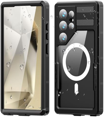 AICase Custodia impermeabile per Samsung Galaxy S24 Ultra (6,8) con MagSafe, protezione completa antiurto certificata IP68 per il corpo Copertura subacquea completamente sigillata per S24 Ultra