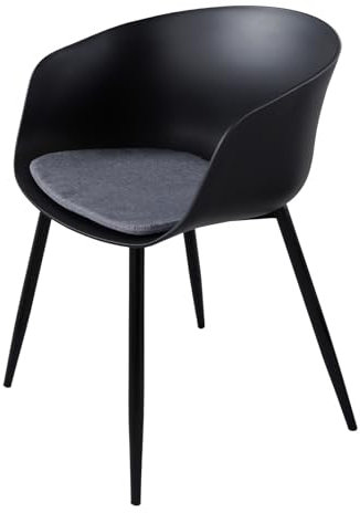 riess-ambiente.de Esszimmerstuhl DESIGNO schwarz Kunststoff Gartenstuhl mit Armlehnen Indoor Outdoor, Balkonstuhl, wetterfest