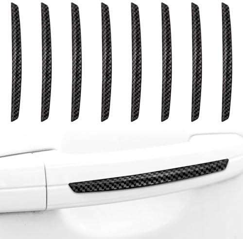 ZKSXOA 8 Pcs Universal Carbon Fiber Door Guard, Suitable for General Car Doors, Bumpers, Rear View Mirrors