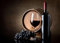 adrium Acryl-Bild 80 x 60 cm: Flasche Rotwein, Trauben und Holzfass (23725060)