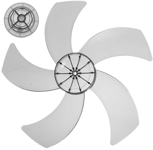 Amosfun Hojas De Repuesto De Aspas De Ventilador De Plástico Con Cubierta De Tuerca Ventilador De Pie Universal De 16 Pulgadas Y 5 Hojas Ventilador De Pedestal Aspas De Repuesto Para
