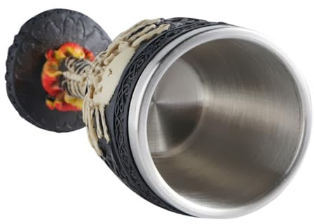 Mikinona 1pc Punk Style Skull Goblet Black Decorative Wine Cup for Home Bar Unique Drinking Figurine for Halloween Parties and Themed Gatherings