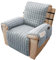 Alishomtll Sesselschoner für Relaxsessel Relaxsofa, 2 Sitzer Fernsehsessel Armlehne Sesselauflage, Anti-Rutsch Kratzfest Sesselüberzug mit 4 Taschen und 2 Verstellbaren Riemen, 116x190cm, Hellgrau