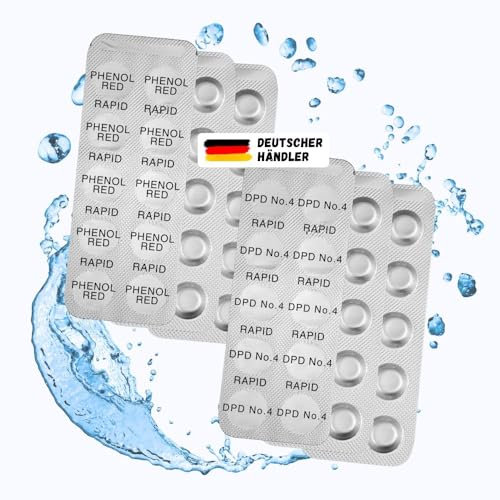 30x pH-Wert (Phenol Red) I 30x DPD No°4 (Aktivsauerstoff Rapid) Test-Tabletten für Schütteltester