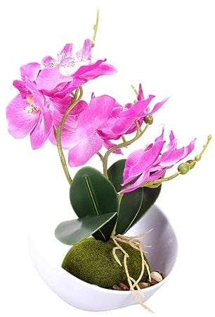 Cabilock Künstliche Orchidee Pflanze Gefälschte Seide Fuchsia Orchidee Blume Stiele Für Home Fenster Tisch
