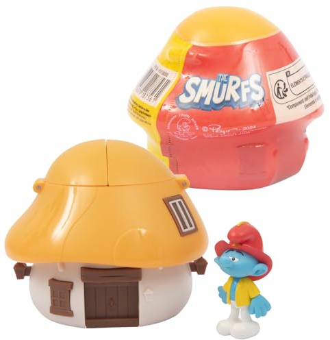 Die Schlümpfe, Haus mit 1 Figur, 5,5 cm, Modell, für Kinder ab 3 Jahren, orange