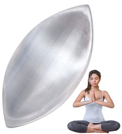 Cuenco de selenita para recarga de cristales, bandeja de selenita - Placa de selenita para tiza natural, estación de recarga de piedras curativas, meditación, limpieza, desbarbado
