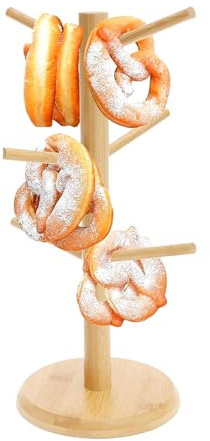 Porte-tasse, support de bretzel en bois, support de tasse de café, cintre de tasse, 15x35 cm, avec 6 bras, construction en bois, organisateur de stockage multifonctionnel pour Restaurant Café à la mai