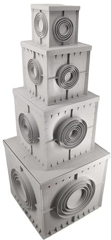Kontrollschacht Inspektion 30x30x30 Revisionsschacht Elektrotechnika Einlaufkasten Deckel mit Griff Hofablauf Kanalschacht (300x300x300 mm)