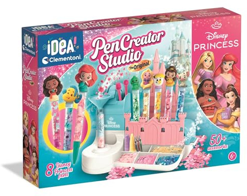 Clementoni Princess Pen Lab – Create Magical Disney Princess Pens with Inks, Decorations and Stickers for Kids 6+