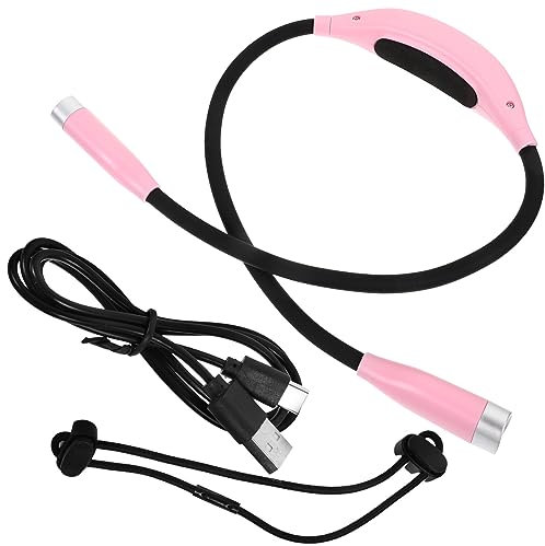 Tofficu Lampe de Lecture à Pile USB Rechargeable LED Liseuse de Cou Portable pour Lecture Lit Design Ergonomique et pour Camping et Activités Extérieures Couleur Rose