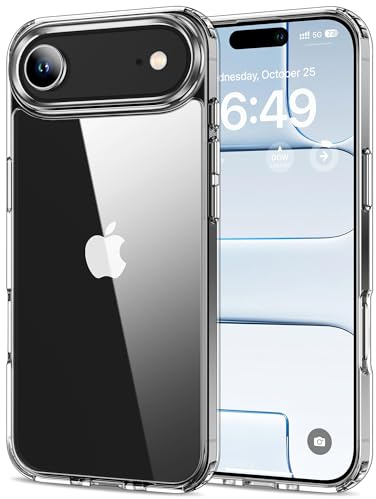 HOOMIL Hülle für iPhone Air, Anti-Vergilbung, Transparent | Stoßschutz, Durchsichtige Kratzfeste Harte Rückseite, Unterstützt Kabelloses Laden