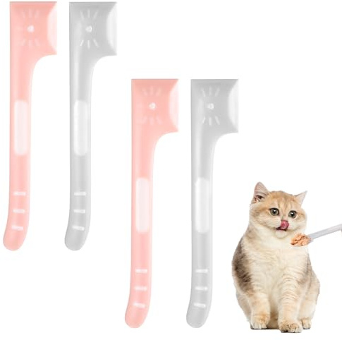 LIQWEI 4 Stück Katzenfutter Löffel, Futterdosenlöffel Für Tierfutter Futterlöffel Katze Dosenlöffel Silikon Tierfutter Dosenlöffel 16cm Dosen Rührlöffel Für Hund Katze Haustierfutter Rührlöffel