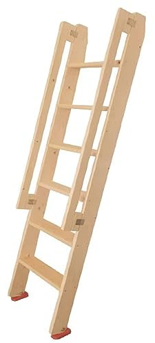 Hochbettleiter aus Holz, sichere 7-stufige Ersatzstufen für Hochbett mit breiten Sprossen, verstellbare Höhen 16,5 cm, 14,5 cm, 12,4 cm, 10,4 cm, 8,1 cm und stilvoll