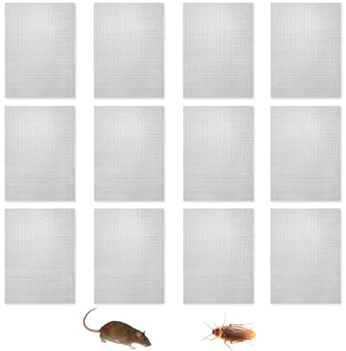 12Pcs 304 Stainless Steel Wire Mesh Sheets Panels, 15x21 cm 20 Meshes Mouse Rat Rodent & Insect Proof Metal Meshes for Air Vent Covers, Air Bricks & Vents Covers Screen Netting, Gutter Mesh
