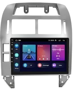 carplay inalámbrico Radio para Coche de 9 con CarPlay, Android Auto para VW para Polo 4 (2004-2009). Multimedia, GPS y FM.(6G+128G 2.0GHZ)