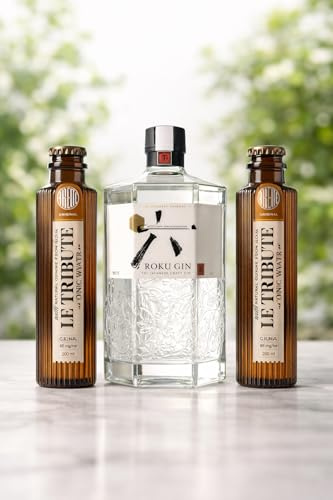 Gin Roku & Tonic Special Tonic Box | Gin Roku 700ml + 2 Bottiglie Le Tribute Original Super Premium Tonic Water