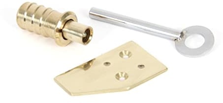From The Anvil Polished Brass Key-Flush Sash Stop 90271