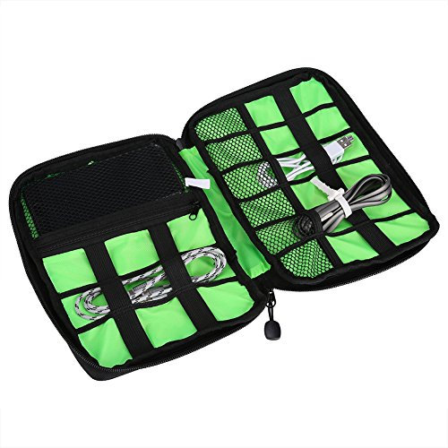 GLOGLOW Digital Storage Bag, Portable Digital Accessories USB Cable Power Bank Earphone Travel Toiletry Zipper Space Organizer Bag(Black)\
