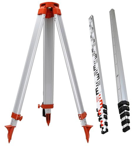 Samger Equipo de trípode de aluminio de 1.65M 5M para la medición automática de la construcción a nivel láser