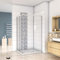Mamparas Angular Doble Puertas Correderas Gris Mate Cristal 5mm para Ducha 80x70cm