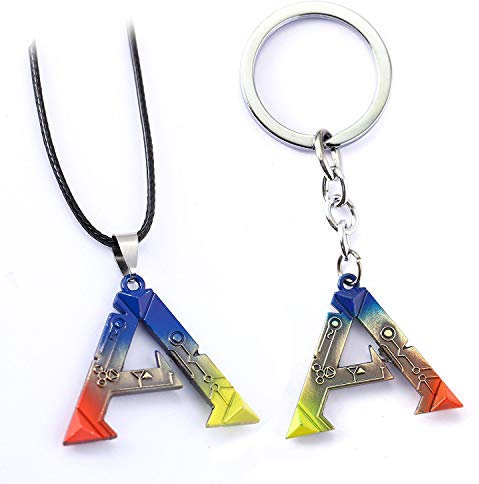 FEIDIAO ARK Survival Schlüsselkette Männer Frauen Schlüsselringe für Geschenk Chaveiro Auto Schlüsselbund Schmuck Schlüsselhalter Souvenir Cosplay Party Zubehör Freunde Geschenke (2pcs)