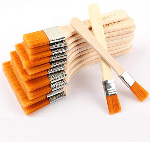 Nylon Pinsel Breit Flachpinsel Set Flachpinsel Breit Aquarell Kunstpinsel FüR Kinder Geeignet FüR öLmalerei, Aquarell, Reinigung Und Staubentfernung, Heimwerken, Schulung Und Ausbildung(12 StüCk)
