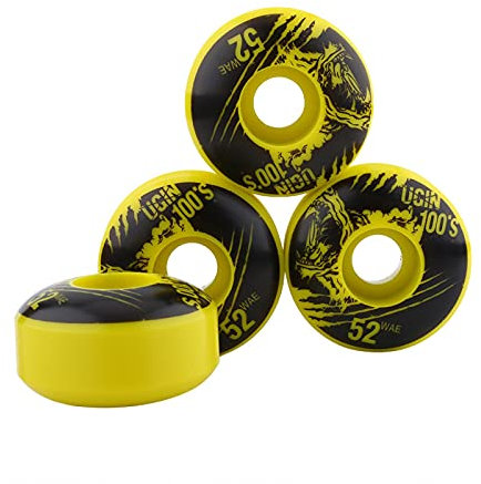 Tyenaza Skateboard Wheels, 52mm x 30mm 4 pcs/set Outdoor Classic Durable PU Cruiser Longboard Skateboard Wheels(4Colors)(Yellow)