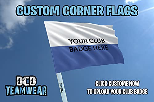 Royal and white personalised football corner flags customised with your team logo (Set of 4 flags) (4 Flags Only)
