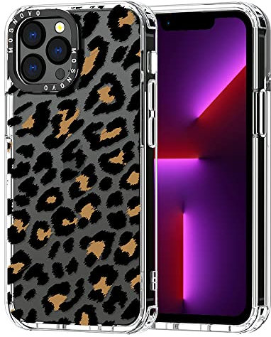 MOSNOVO für iPhone 13 Pro Max Hülle – Durchsichtige, schlanke, stoßfeste TPU+PC-Handyhülle, [6,6 Fuß Fallschutz/Anti-Abziehen] - Leopardenprint