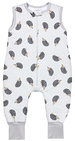 TupTam Baby Ganzjahresschlafsack mit Füßen - 2,5 TOG - OEKO-TEX - Unisex, Farbe: Igel Grau, Größe: 80-86