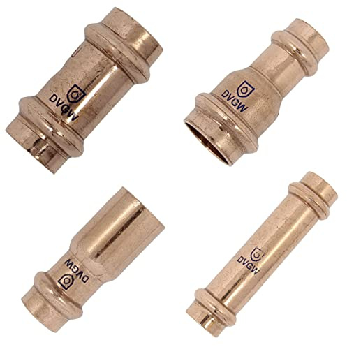 Reduzierstück B-Press 28 x 15 mm aus Kupfer | Kupferfittings, Übergangsmuffe, Reduzierung Einsteckende V-Kontur, Verbindungsmuffe, Pressmuffe Trinkwasser Heizung.