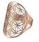 Fleur de vie anneau réglable en filigrane fleur anneau bande pour femmes grand creux bagues Cosplay fête bijoux (Ajustable, 316, ton or rose)