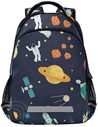 20240110 Niedlicher Weltraum-Universum-Abenteuerrucksack, Elementar-Büchertasche, Schultasche mit Brustclip, für Jungen und Mädchen, 20240110, Tagesrucksäcke
