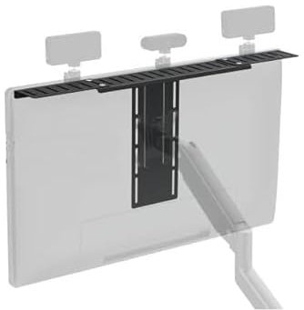 Mount Plus MDS12-3 Breites All-in-One VESA-kompatibles Monitorregal für Geräte-Organizer,perfekt für Online-Meetings und Live-Streaming wie Kameras, Webcams,höhenverstellbar (69.1 cm breit)