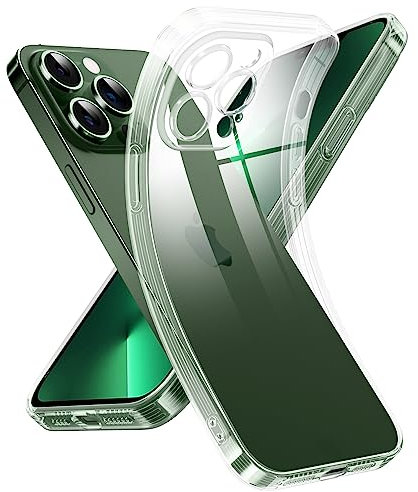 Supdeal Crystal Clear Hülle für iPhone 13 Pro Max, Niemals gelb mit Kameraschutz, Silikon Durchsichtig Handyhülle Weicher Passform, Ultra Dünn und Leicht Case Cover, 6,7, Transparent
