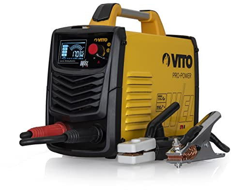 VITO Saldatrice multifunzione LCD saldatrice combinata IGBT 20 – 170 A MMA/TIG/TIG – Saldatrice in alluminio – Saldatrice elettrodo – Inverter – Elettrodi Inverter – VII170