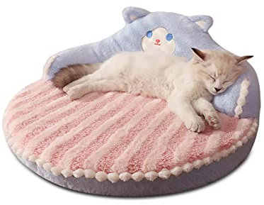 Galatée Lit pour Chat, Lit Rond pour Chats Et Chiots, Lit Chaud Et Confortable pour Animaux De Compagnie, Lit De Chat Amovible Et Lavable, Canapé pour Chat d'Extérieur Et d'Intérieur(Rose)