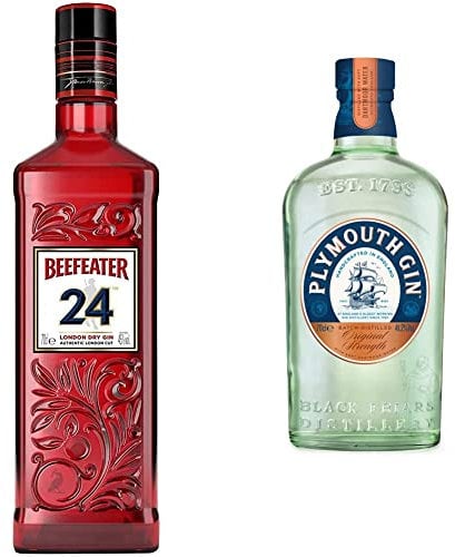 Beefeater 24 London Dry Gin, 70 cl & Plymouth Original Dry Gin Limited Edition Bottle, 700ml (Packaging May Vary)