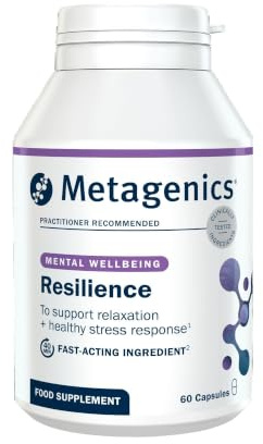 Metagenics Resilience, Relaxation Support - 60 Capsules | A comforting daily formula with ashwagandha, B-vitamins, ginseng, lemon balm and mushroom extracts