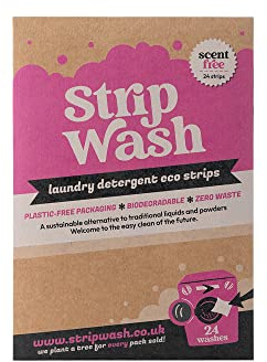ecoLiving Laundry Detergent Strips (Scent free) | Eco-Friendly Laundry Detergent Solution (24 Sheets) | Biodegradable Laundry Detergent Strips for a Sustainable Home, Office, Restaurant | Zero Waste