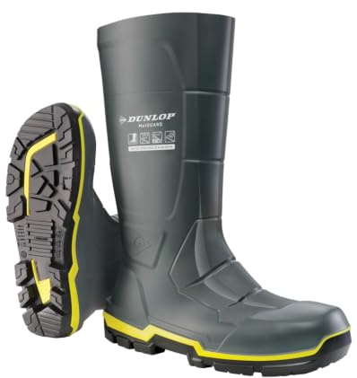 DUNLOP Acifort MetGUARD - Unisex Knee High Full Safety Waterproof Industrial Work Boots, Chemical and Slip Resistant PVC Wellies with Protective Toecap for Outdoor and Construction