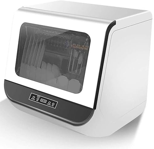Table Top Dishwasher Free Standing Compact High Pressure Wave Dishwasher Cleaner with Stainless Steel Interior LED Display, Low Noise Level High Tempeature Disinfection, 450 * 400 * 450Mm
