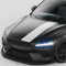 Finest Folia Rennstreifen Auto Aufkleber 120x25cm für Motorhaube Motorrad Bus Sticker Kfz Zubehör Tuning Dekor Design Folie Racing Streifen Dach KX079 (09 Silber)