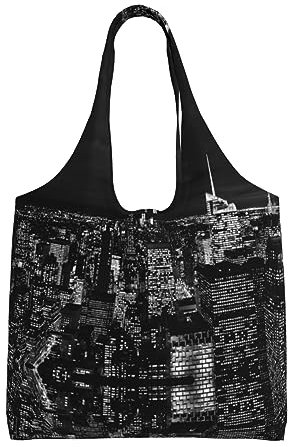 Schönheit Leuchtturm Eine Schulter Pendeln Leinwand Tasche Handtasche Große Kapazität Leinwand Tasche Wiederverwendbare Einkaufstasche, New York Night Sky, Einheitsgröße