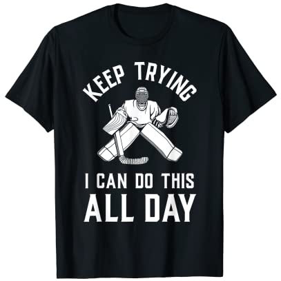 Eishockey Trikot Wintersport Striker Elfmeter Retro Puck T-Shirt