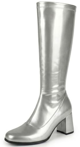 AYZAL Damen-Stiefel im Stil der 1960er 70er Jahre, kniehoch, Retro-Stil, Blockabsatz, Mädchen-Stiefel