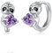 MEDWISE Creolen Faultier-Ohrringe mit Dunkellila Herz Zirkonia - 925 Sterling Silber