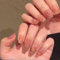 24pcs Short Coffin False Nails Cat Eye Glitter Stick on Nails Firework Pattern Press on Nails Removable Glue-on Nails Full Cover Fake Nails Set Women Brides Nail Art Accessories